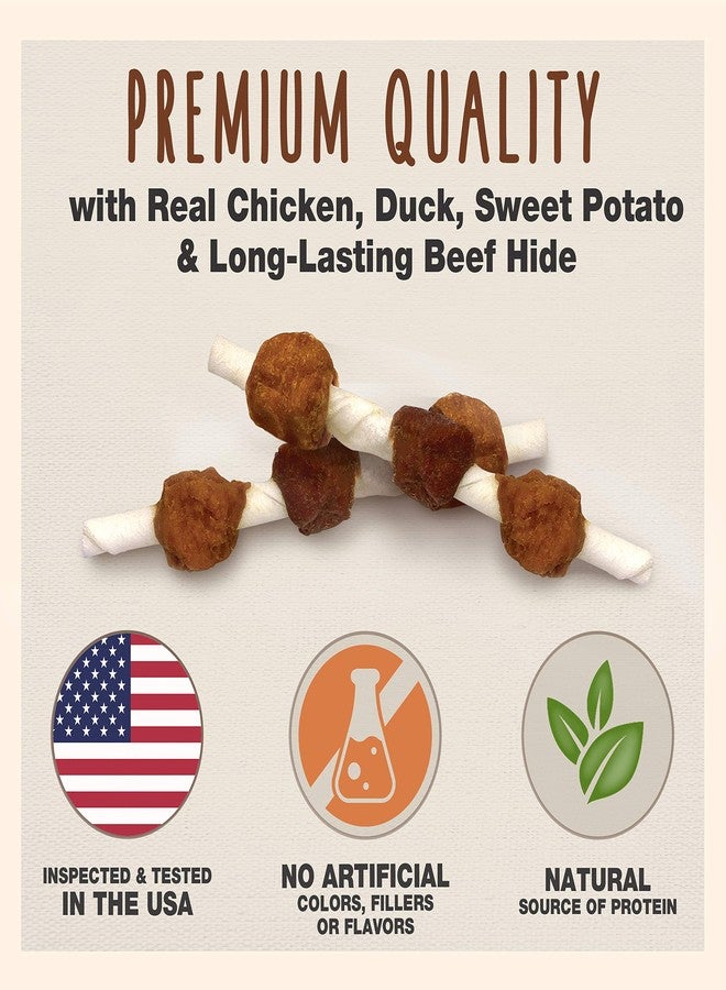 Cadet Gourmet Shish Kabob Dog Chews for Small Dogs, Rawhide Treats with Chicken, Duck and Sweet Potato, Healthy & Natural Beef Hide, 5-Inch Sticks, 24 oz - Image 3